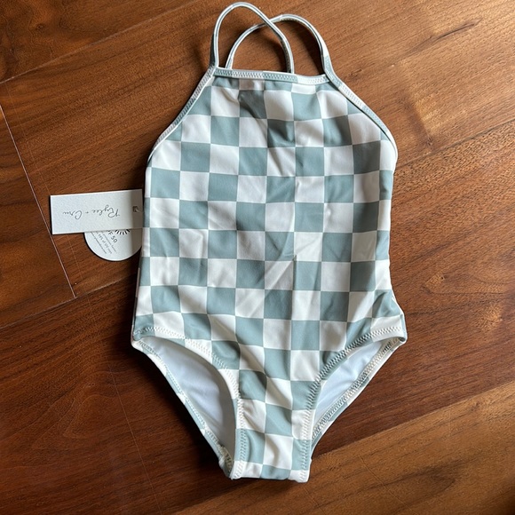 Rylee + Cru Swim Trunk in Light Blue Plaid main image 1